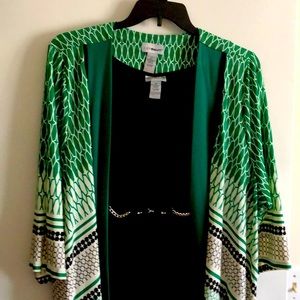 Green and Black dress very light size 2X